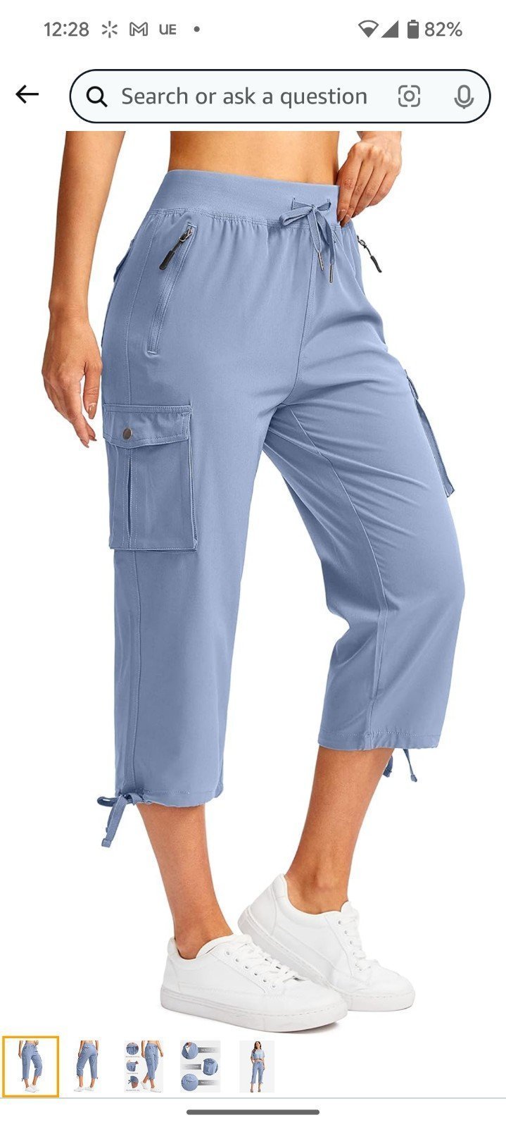 Plus size Women's Cargo Capris Pants Lightweight Quick Dry XXL