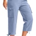 Plus size Women's Cargo Capris Pants Lightweight Quick Dry XXL