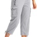Plus size Women's Cargo Capris Pants Lightweight Quick Dry XXL