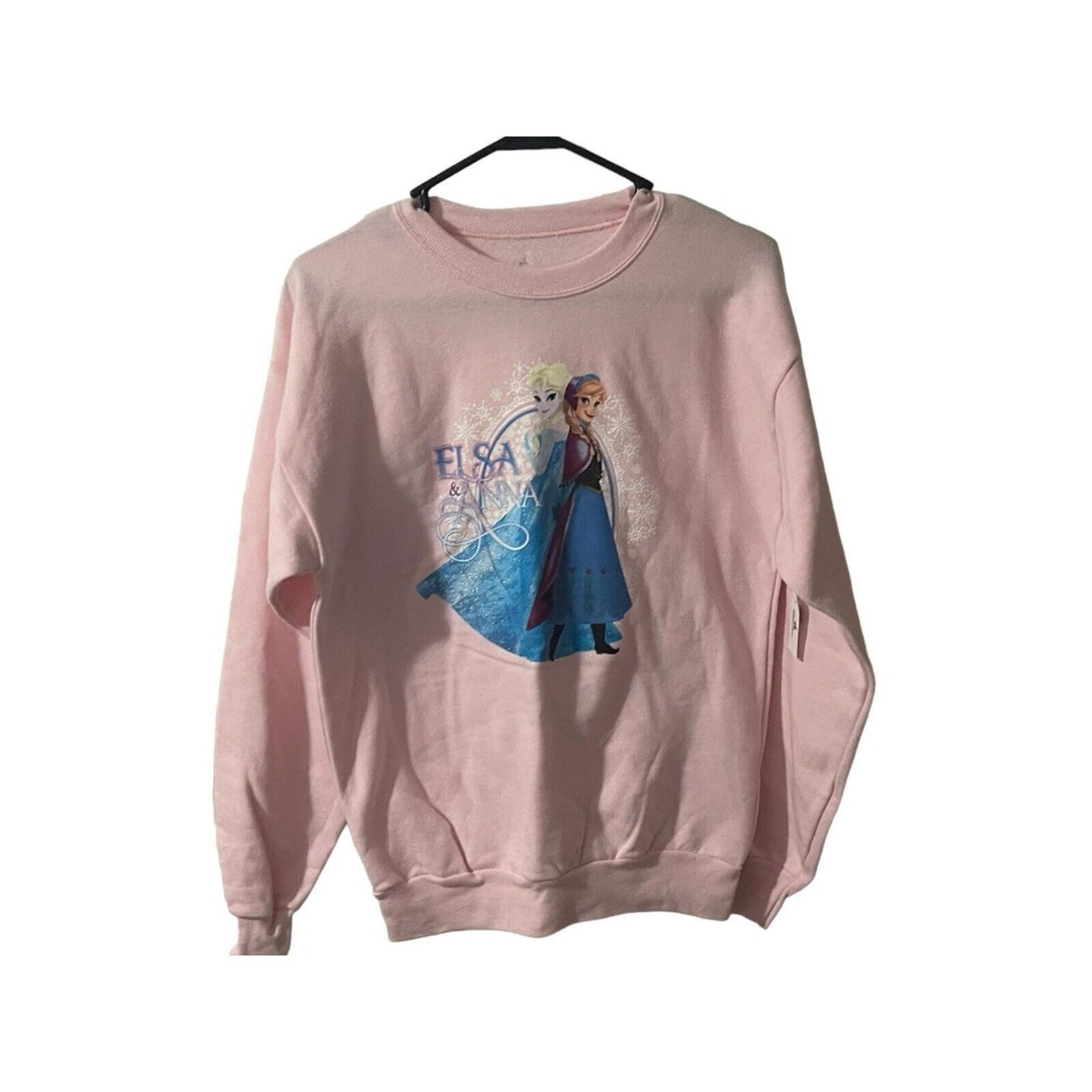 Disney Parks Frozen Elsa Anna Pullover Pink Sweatshirt for Girls X-Large 14-16