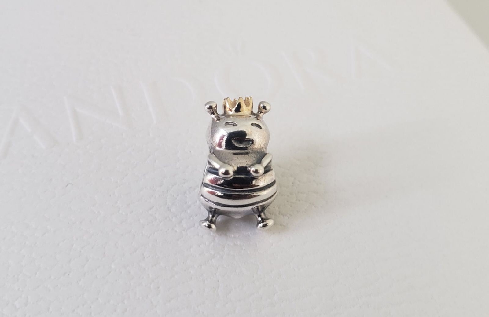 Authentic Pandora Queen Bee Charm with 14k Gold