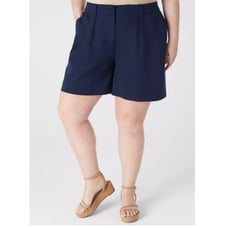 NWOT Lane Bryant Women's Dark Blue Silky Chino City Short Size 18 Style 1098850