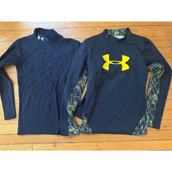 2pc Under Armour Cold Gear Compression Gold Top Boys YLG