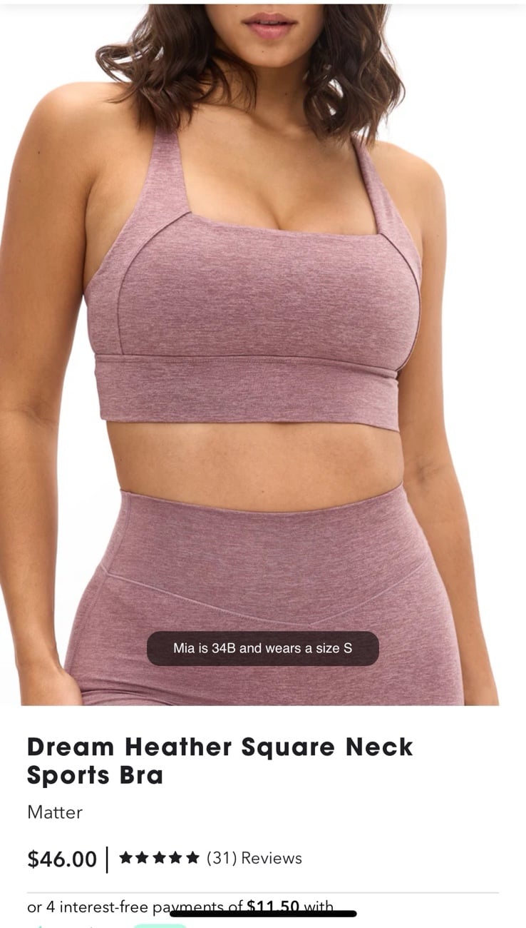 Dream Heather Square Neck Sports Bra Matter