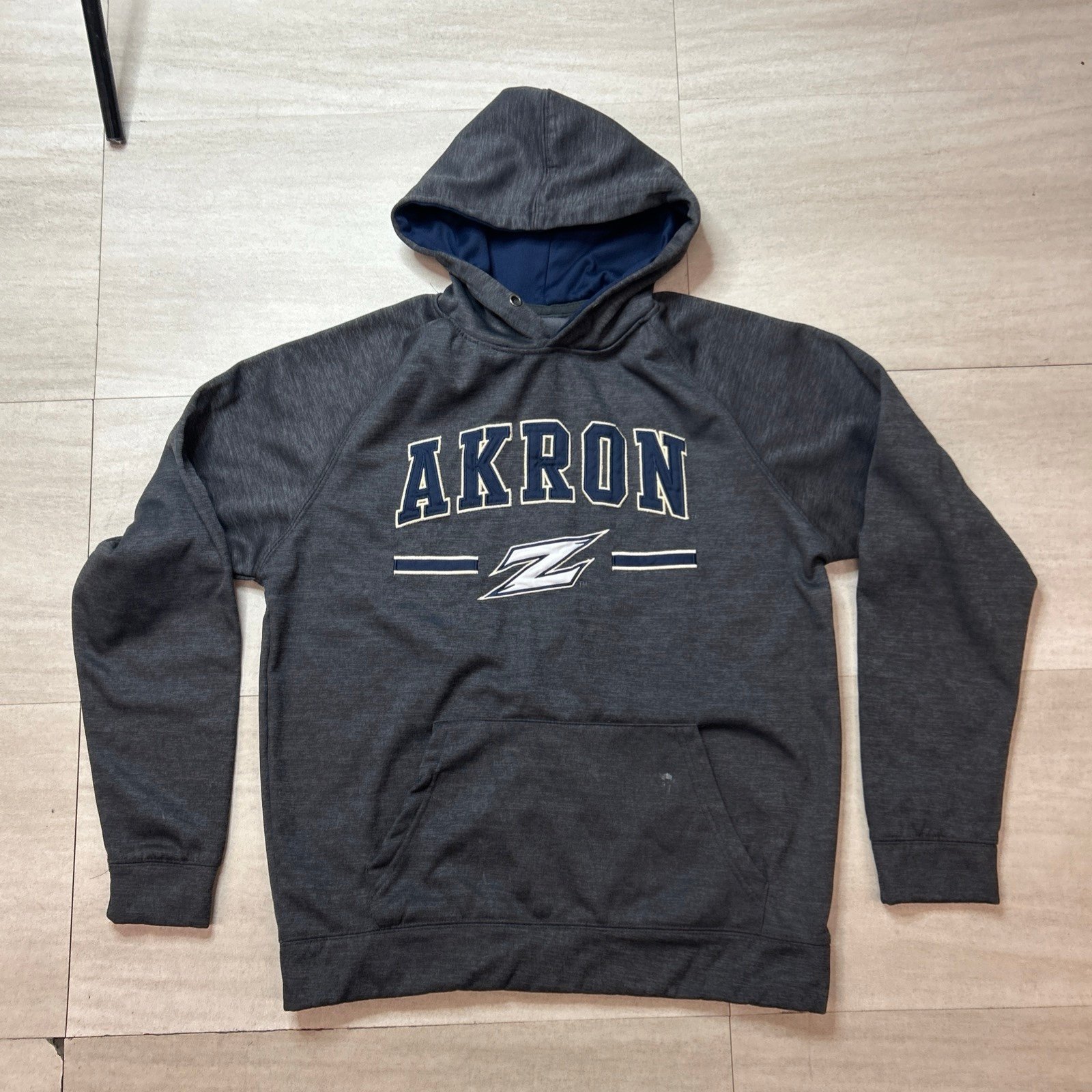 Akron Zips Hoodie Grey Men’s Large Russell Athletic