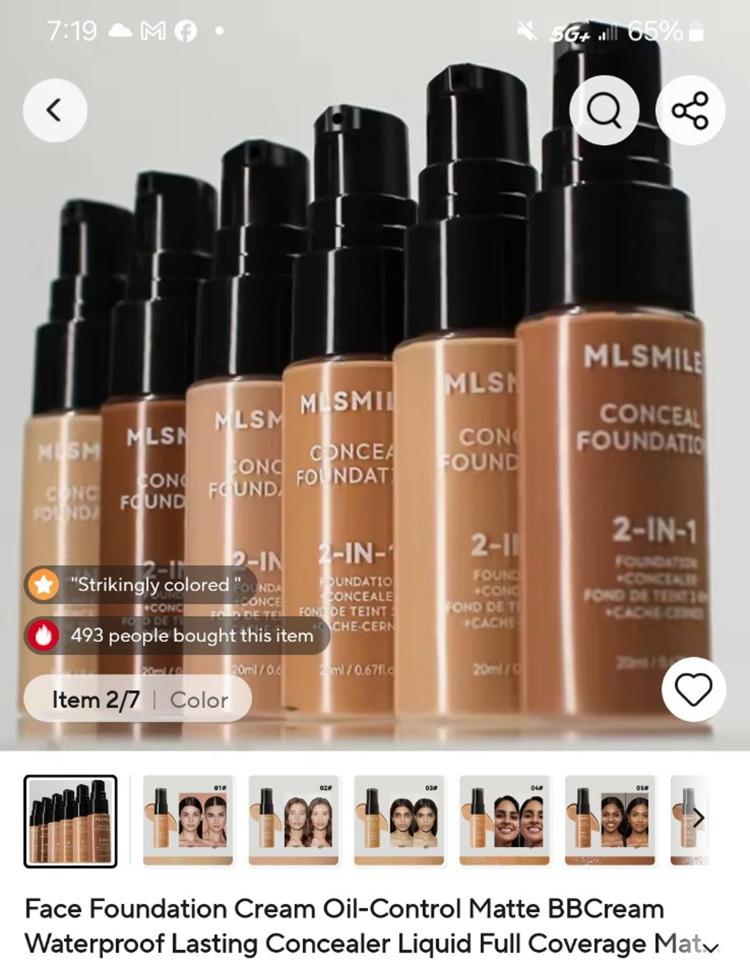 BB Cream Oil Free Foundation for Everyday Wear Waterproof an Sweat Resistant