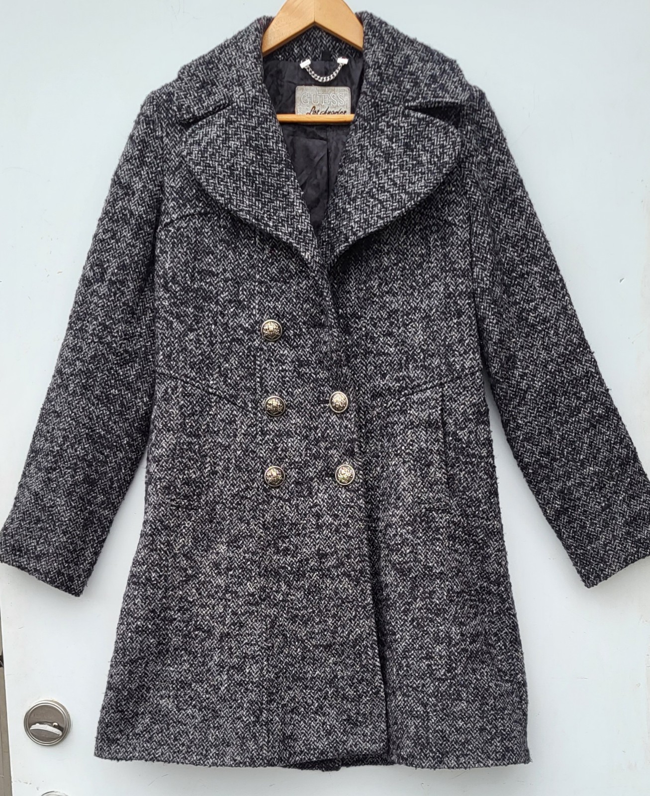 Women's Guess Los Angeles Heavy Grey Wool Blend Coat / Jacket - Size: Medium
