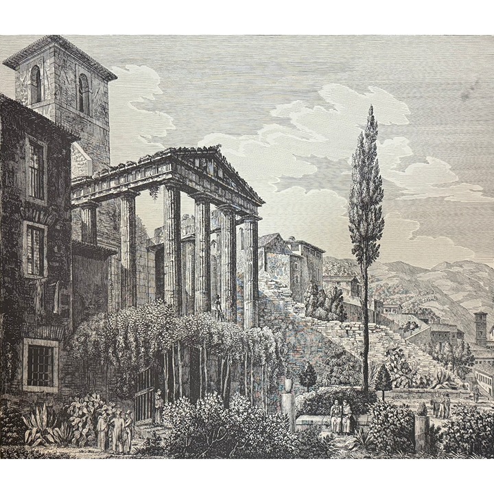 Luigi Rossini Veduta da Ponente del Tempio di Ercole Art Print