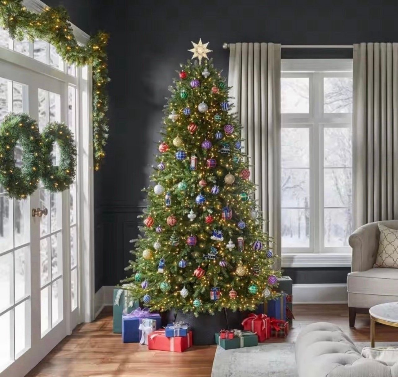 7.5 ft PreLit LED Grand Duchess Twinkling Balsam Fir Artifi Christmas FULL Tree