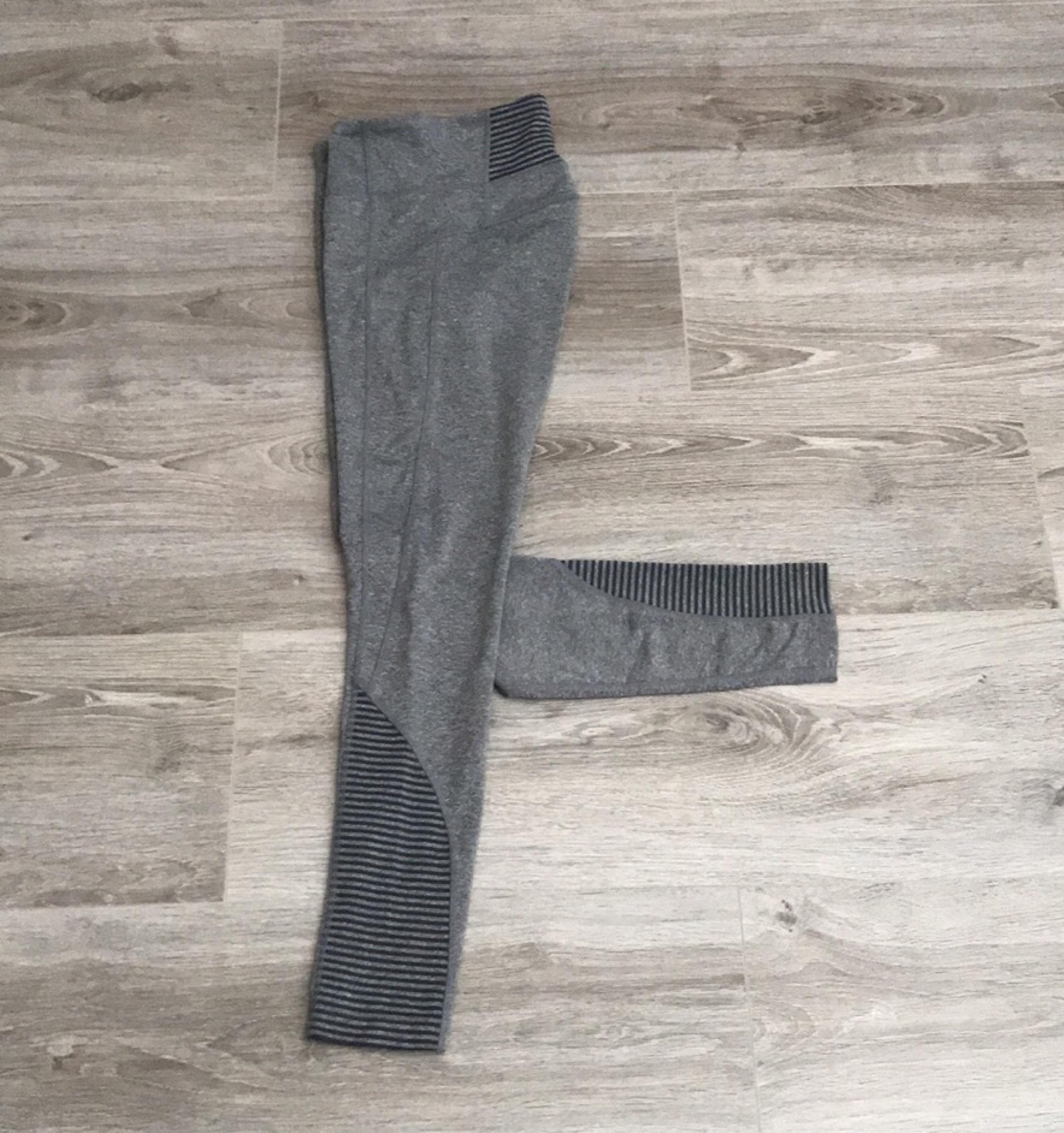 MPG Sport Women Stripes Inserts Grey Active Leggings | M