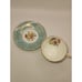 Paragon England Floral on Green & Gold Decorated Tea Cup & Saucer