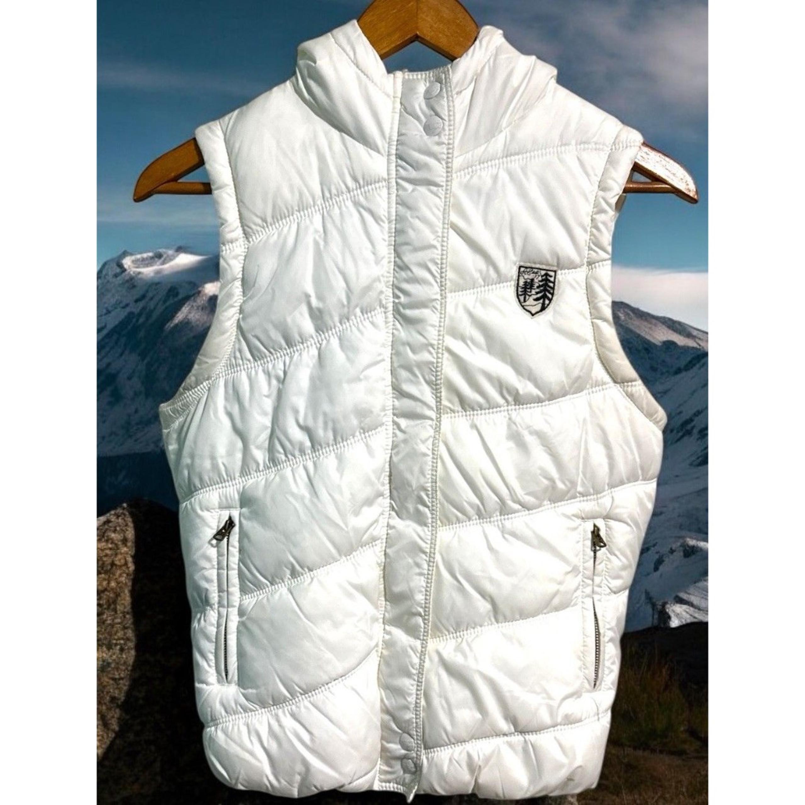 American Eagle Outfitters Vest Women's Size Small Off White Fleece Lined Puffer