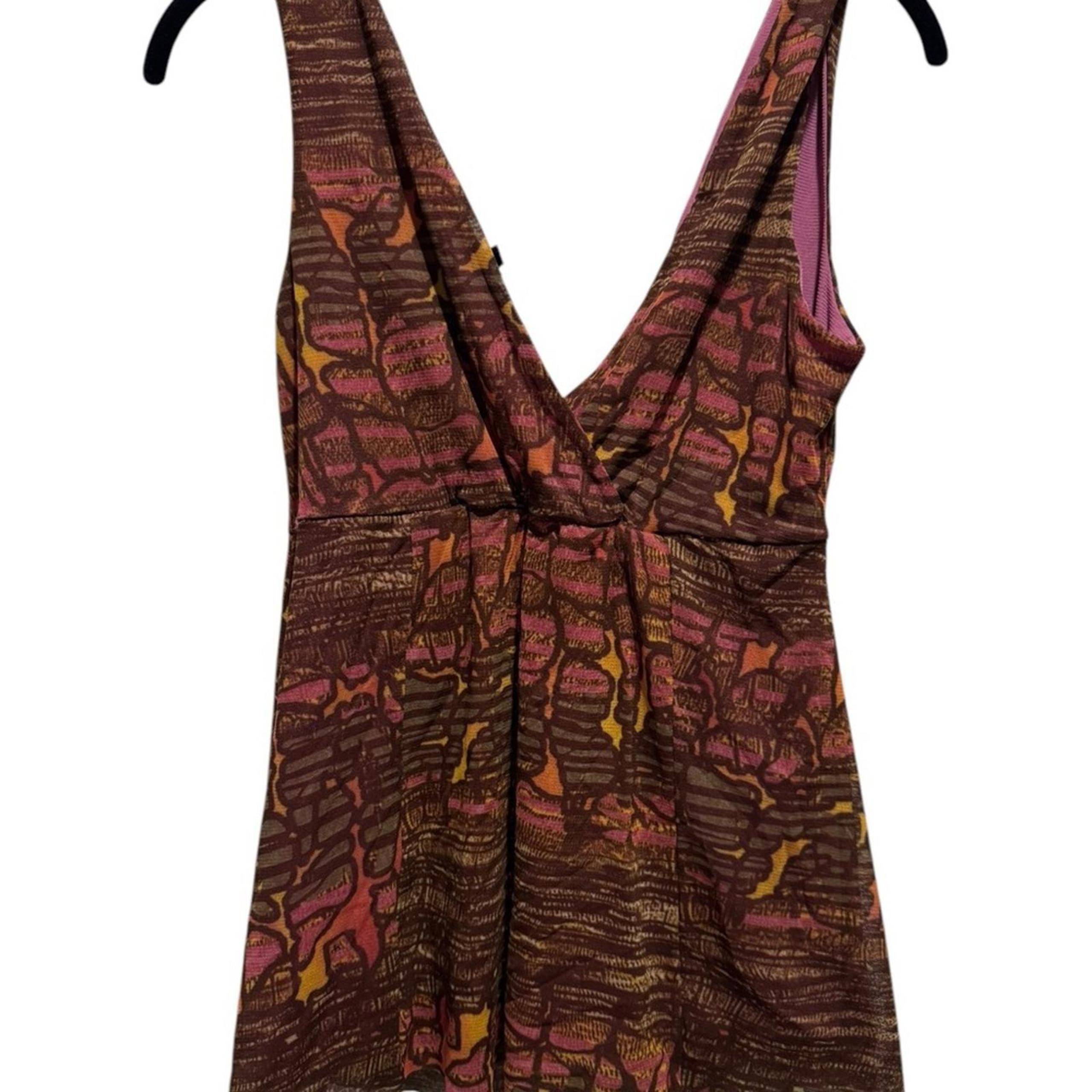 Westonwear Sleeveless Boho Print Surplice Top - Size L