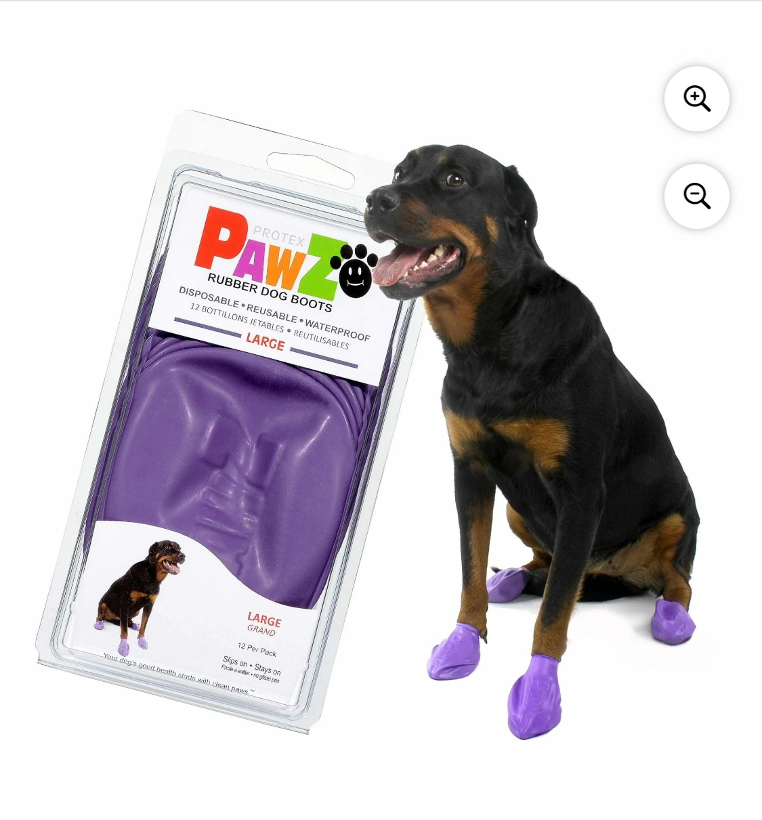 New in box PAWS Purple Dog Paw Protector Shoe Size Large 12 pack