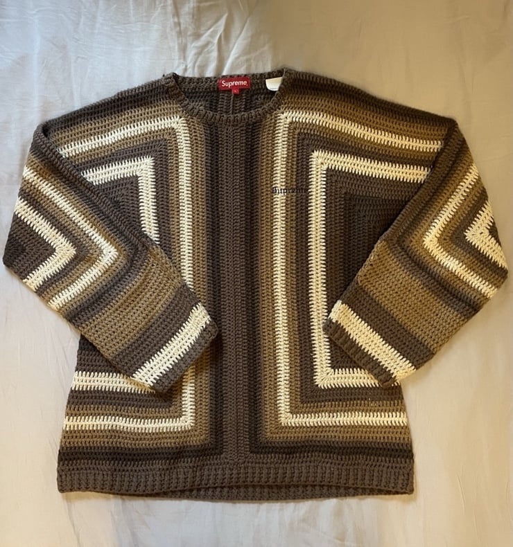 Supreme hand crocheted sweater - brown
