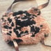 Falor Fur Purse w Soft Cowhide Lining - Distressed Bronze Leather Leopard Print