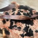 Falor Fur Purse w Soft Cowhide Lining - Distressed Bronze Leather Leopard Print