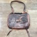 Falor Fur Purse w Soft Cowhide Lining - Distressed Bronze Leather Leopard Print