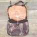 Falor Fur Purse w Soft Cowhide Lining - Distressed Bronze Leather Leopard Print