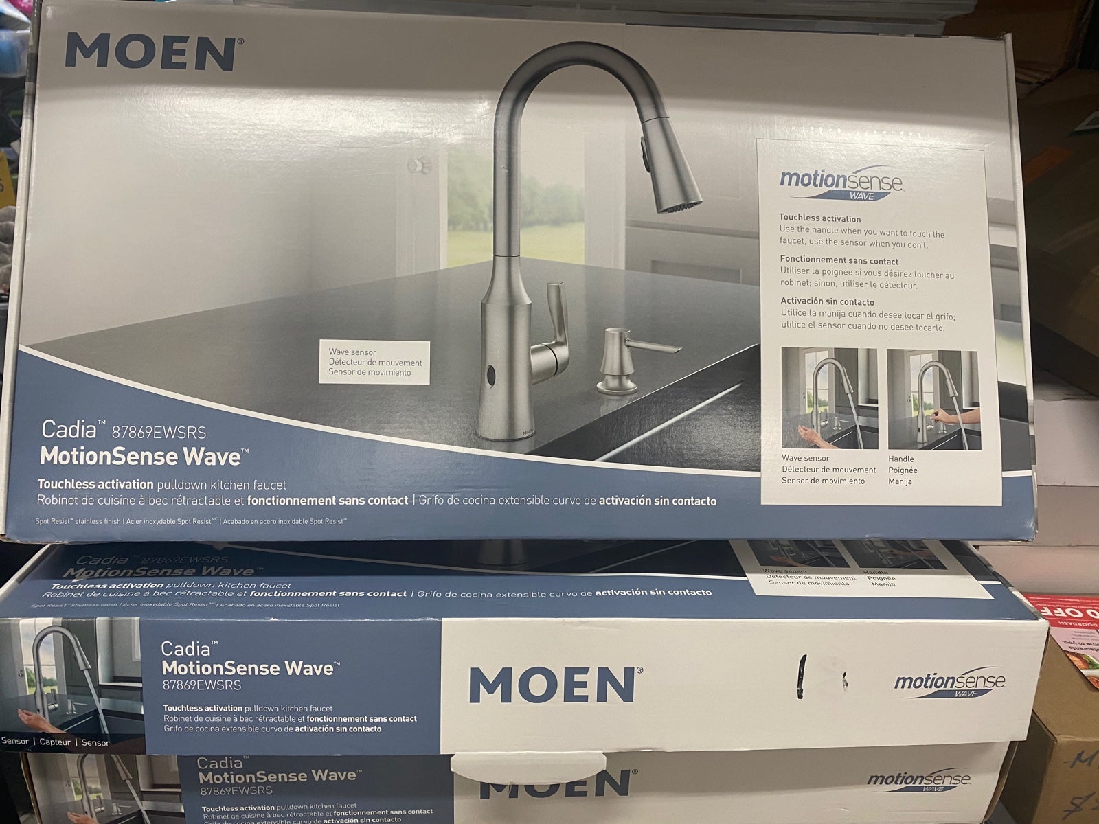 Faucet Pulldown Moen Cadia Touchless Motion Sense Kitchen Faucet Stainless Finis