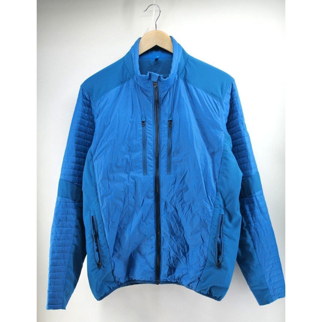 Kuhl Projekt Mens Firefly Puffer Jacket Medium Blue Lightweight Zip Mock