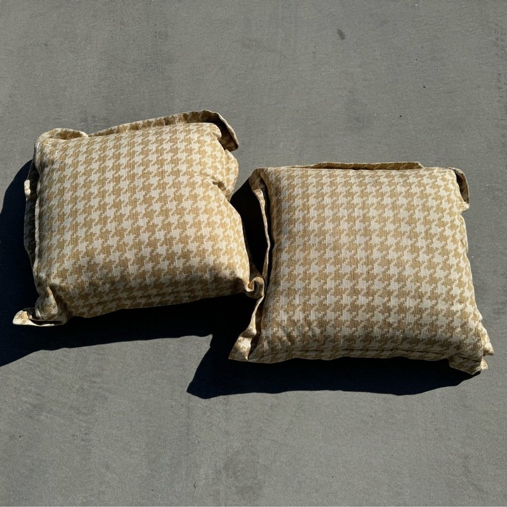 Custom Upholstered Houndstooth Accent Pillows.