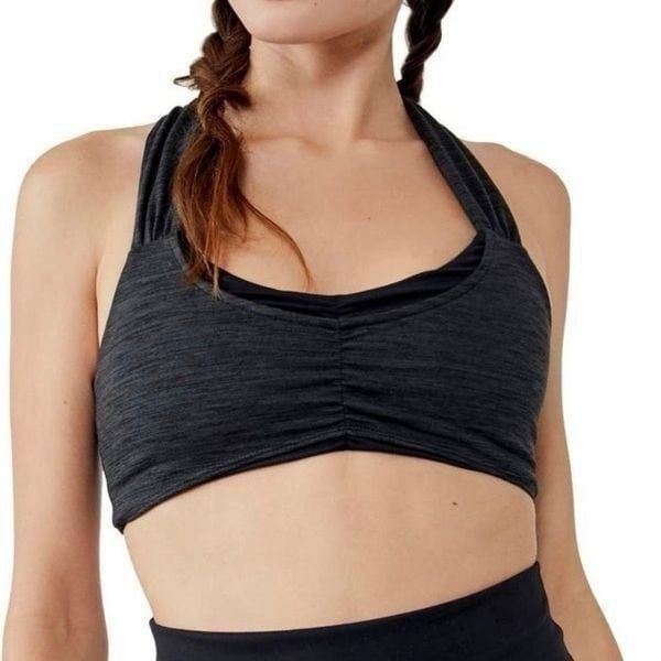 Free People Movement Zen Again Black Twist Back Sports Bra NWT Size Medium