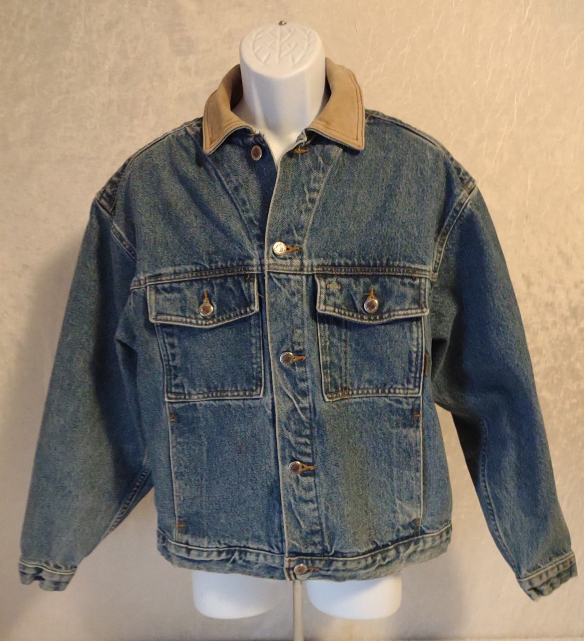 timberland denim jacket leather collar