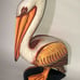 PELICAN ON PILING HAND CARVED WOOD BIRD