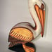 PELICAN ON PILING HAND CARVED WOOD BIRD