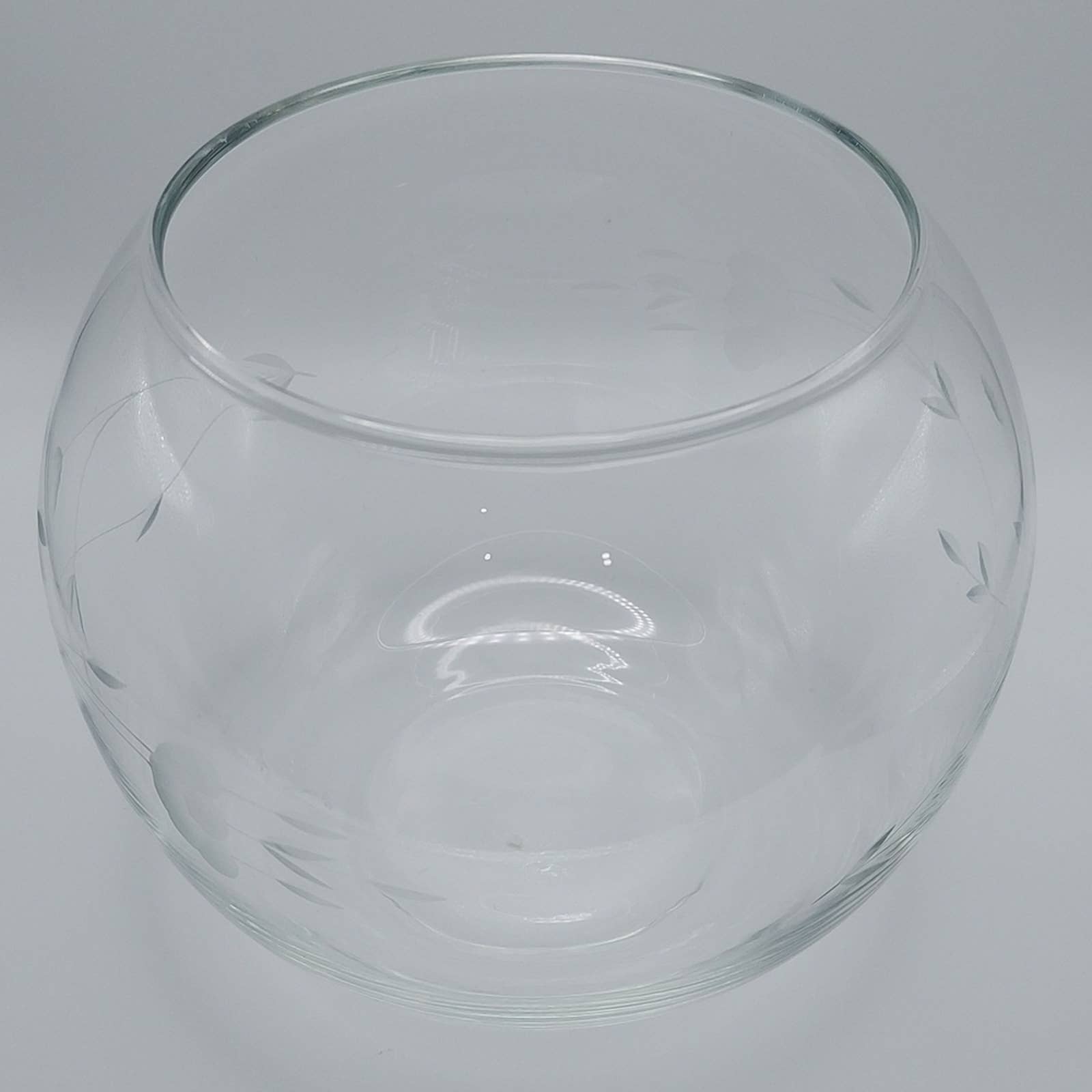 Vintage Princess House Heritage Blown Glass Rose Bowl