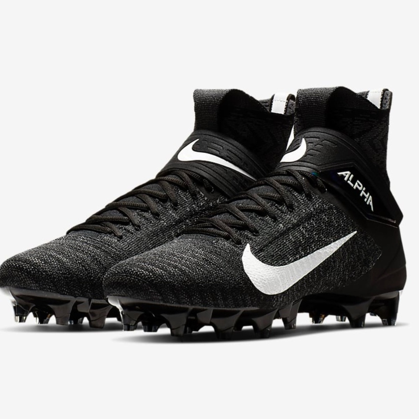 Nike Alpha Menace Elite 2 Men's Football Cleat in Black/Gray Size 11