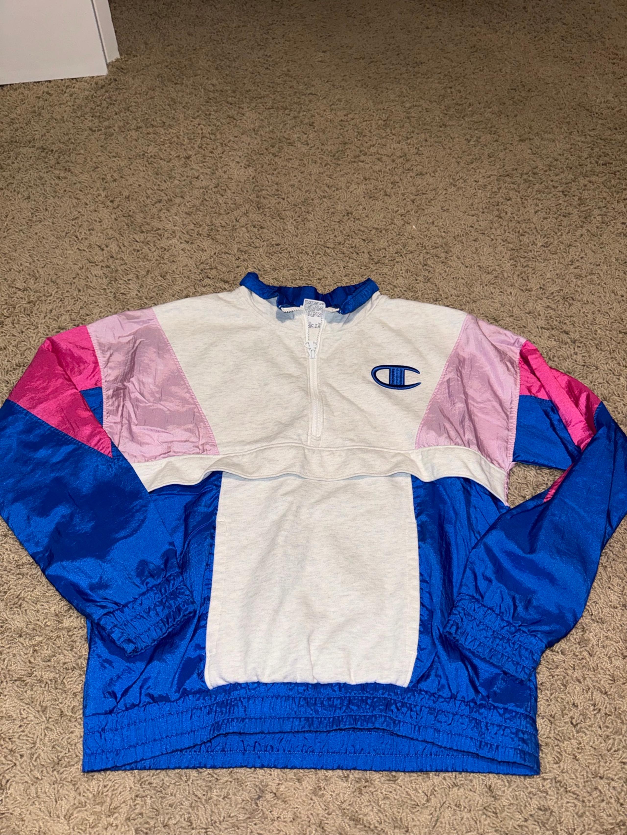 Women’s Champion Quarter Zip Up Pull Over Sweatshirt Size Medium
