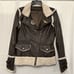 Affliction Black Premium Dark Brown Bomber Jacket Women's Size Small Patches