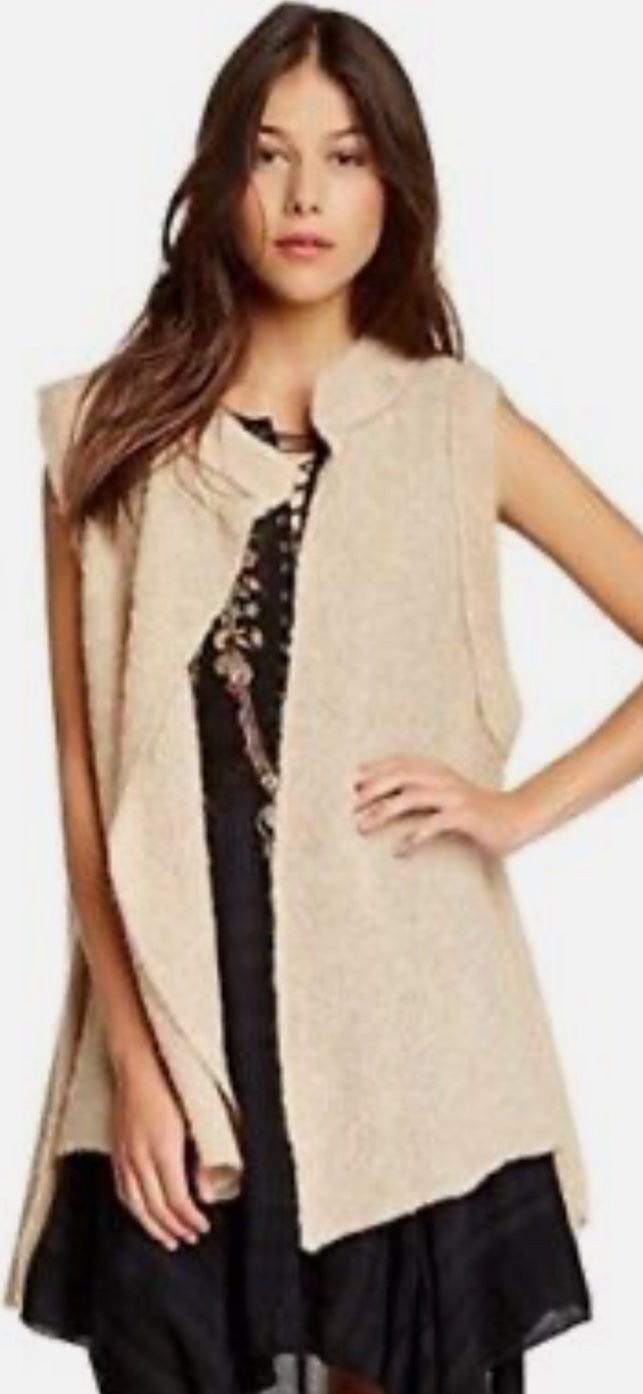 Free People Stand and Deliver Alpaca Wool Cape Sweater Vest