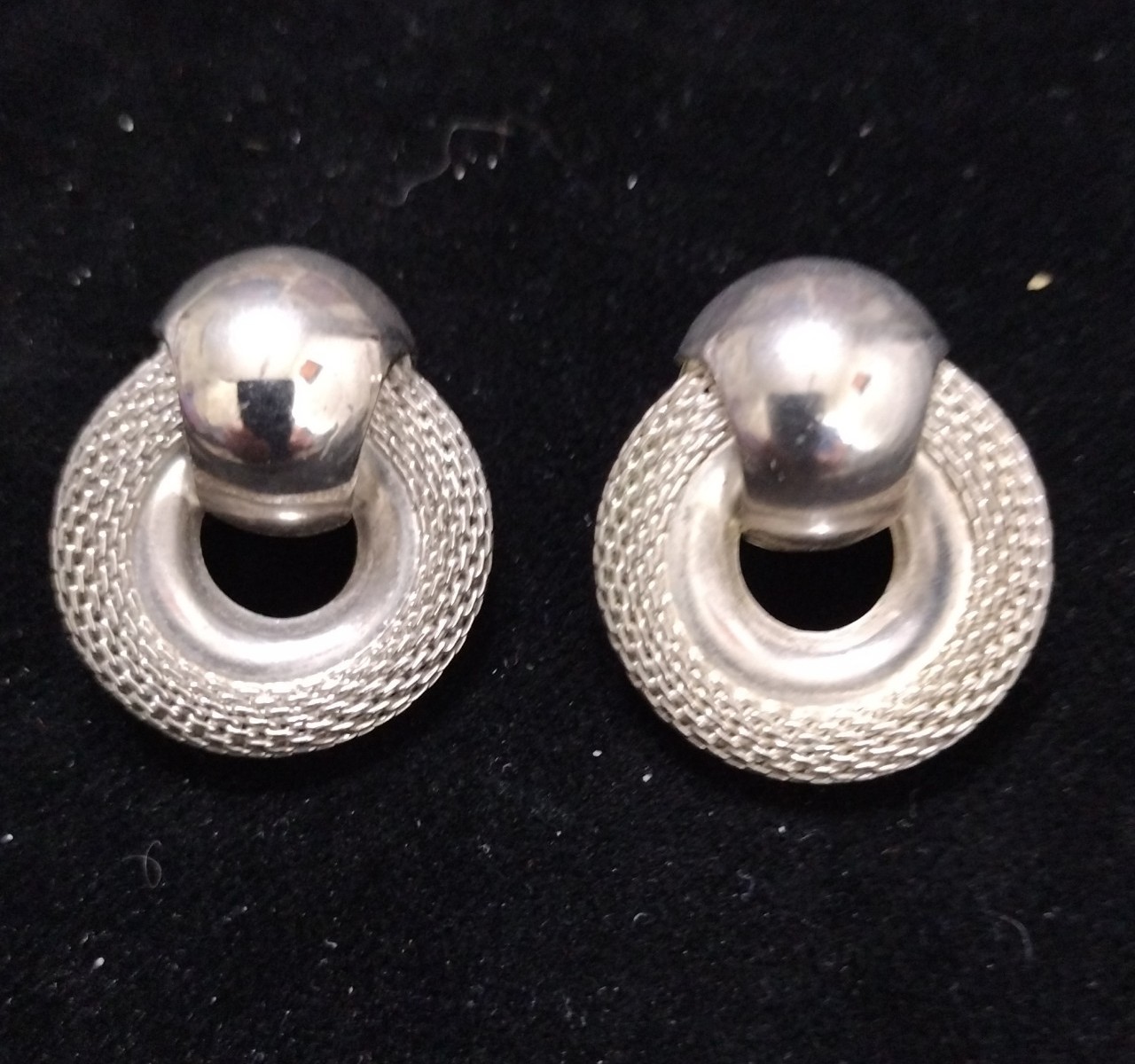 Vintage silver tone door knocker Earrings