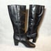 Naturalizer Women's Waylon Knee High Boots Black 7.5M Faux Leather Block Heel