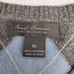 DANIEL CREMIEUX Men's V-Neck 100% CASHMERE Gray Blue ARGYLE Sweater Size XL