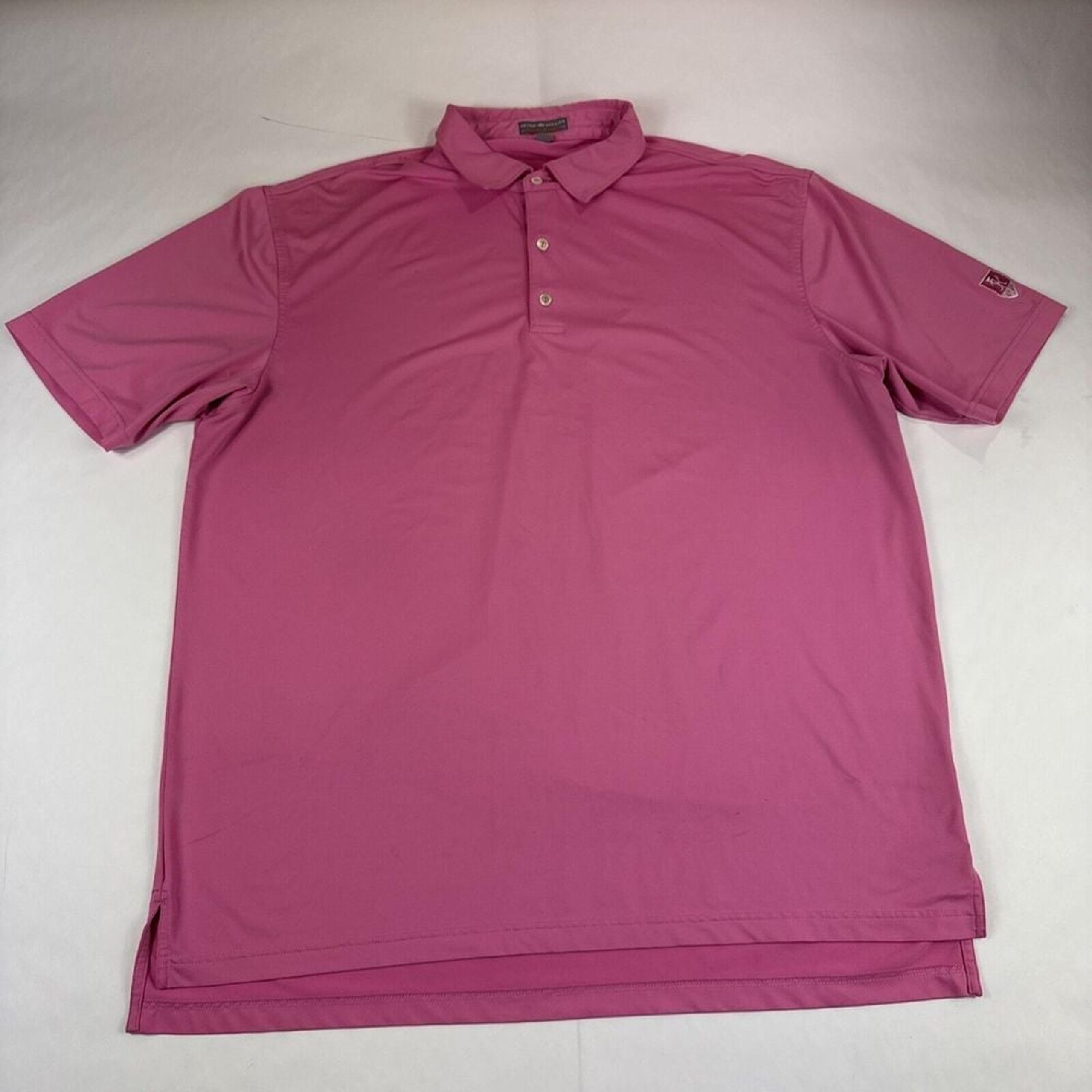 Peter Millar Summer Comfort Polo Men XL Pink Short Sleeve Golf Shirt Preppy READ