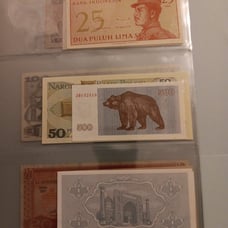 UNCHECKED UNCIRCULATED WORLD CURRENCY BANK NOTES COLLECTION LOT DOĹLARS