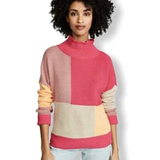 525 America Mock Neck Colorblock Sweater Size Small New