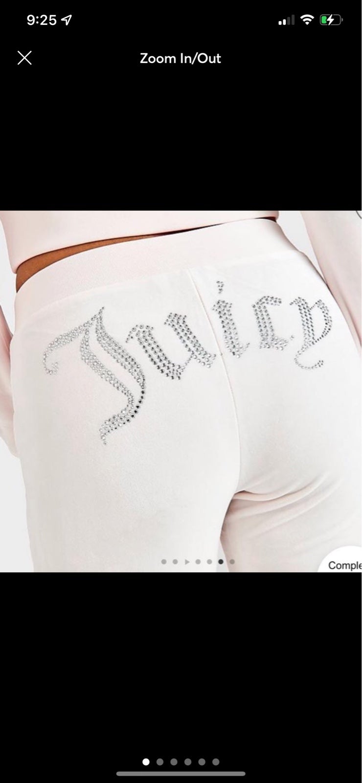 Juicy Couture OG Bling Velour White Rhinestone Tracksuit PANTS ONLY Womans XL