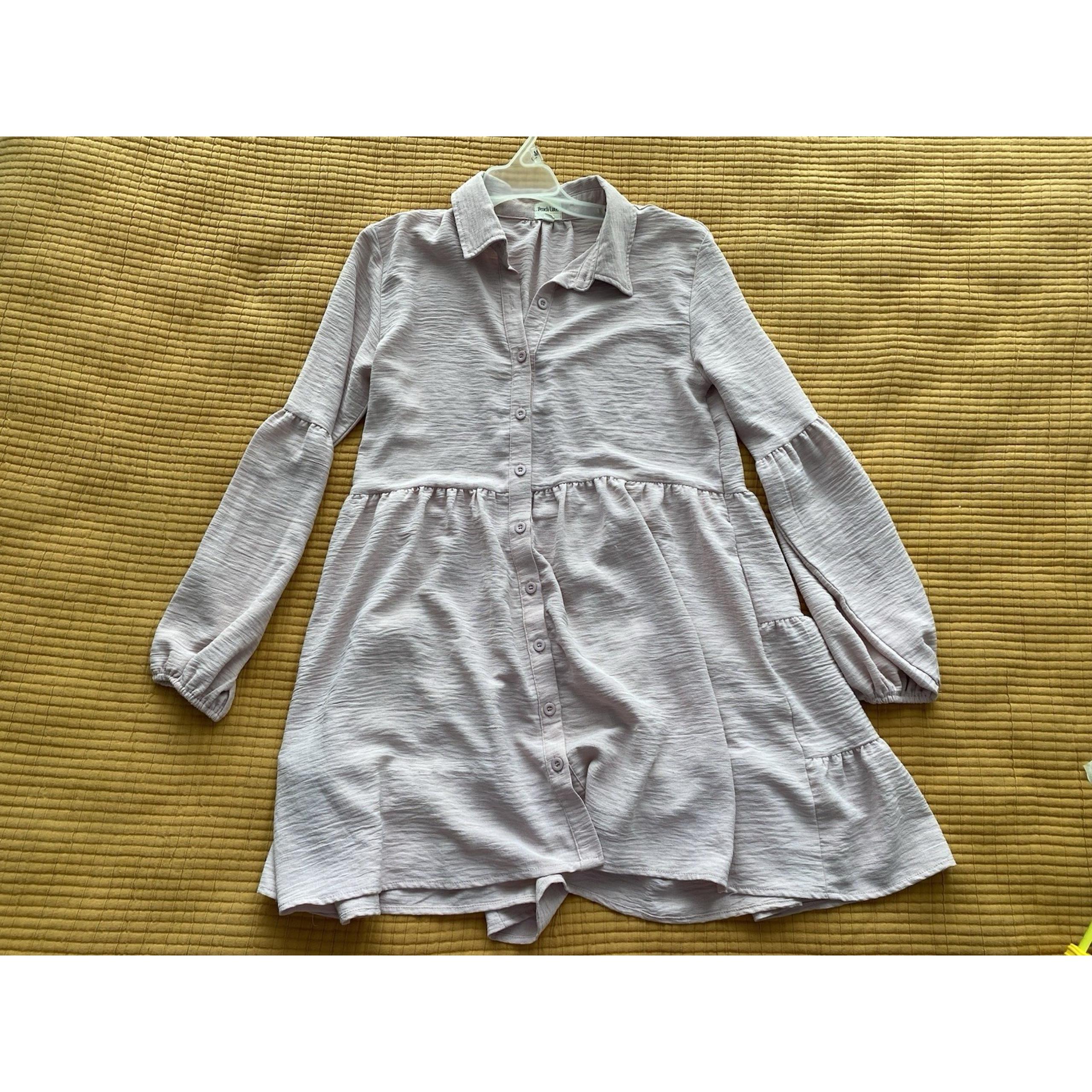 Women's Peach Love Pink Oversized Button Up Dress Size Small