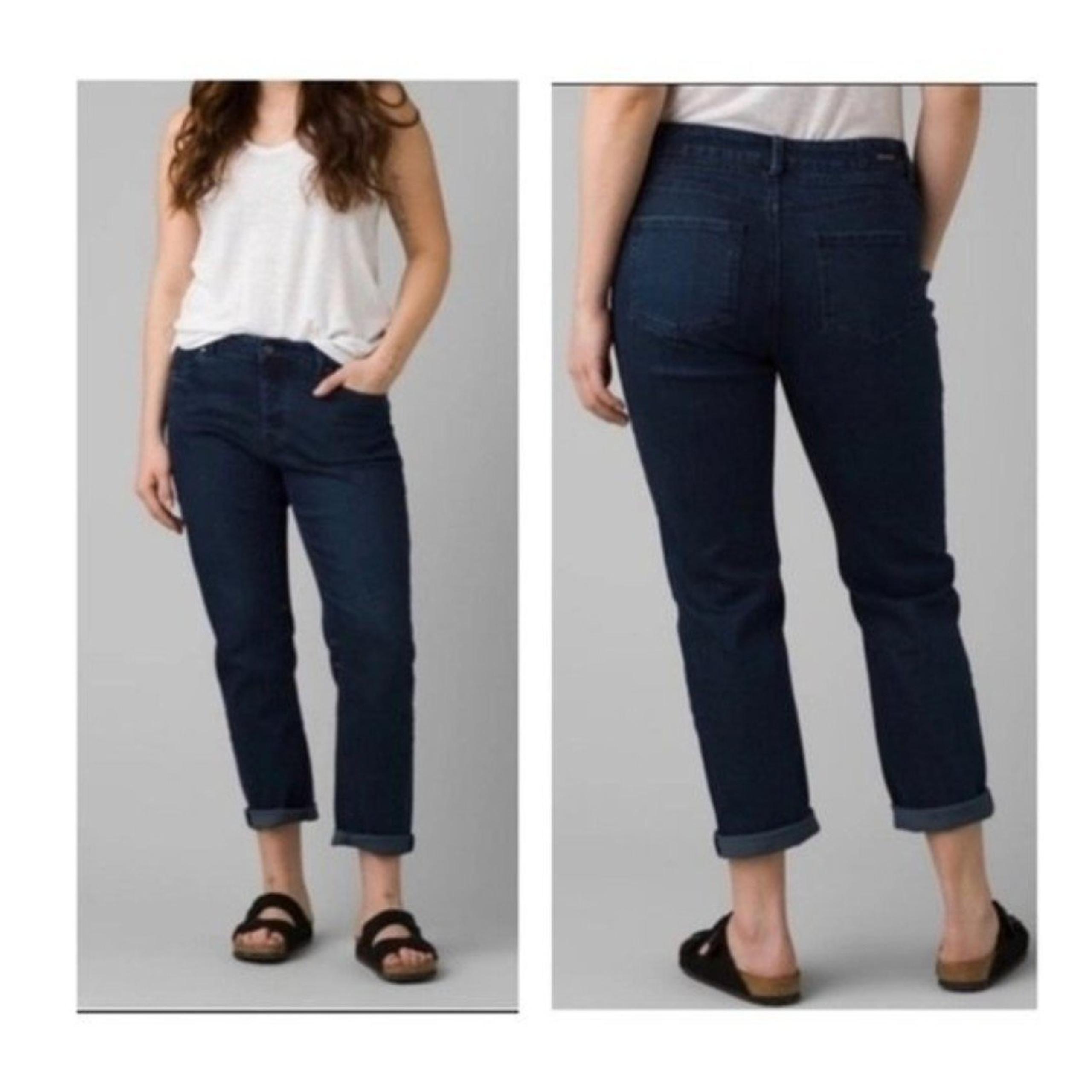 Prana Buxton Jeans Boyfriend Button Fly Deep Blue Size 4 NWT