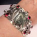 Dendritic Opal Garnet 925 Sterling Silver Cuff Bracelet