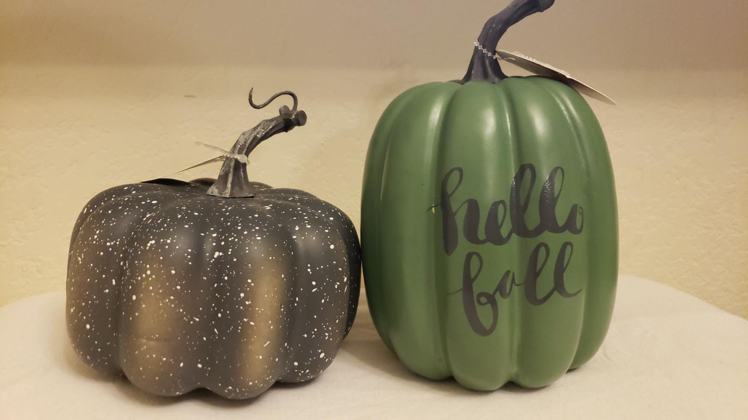 Happy Fall pumpkin decor - set of 2