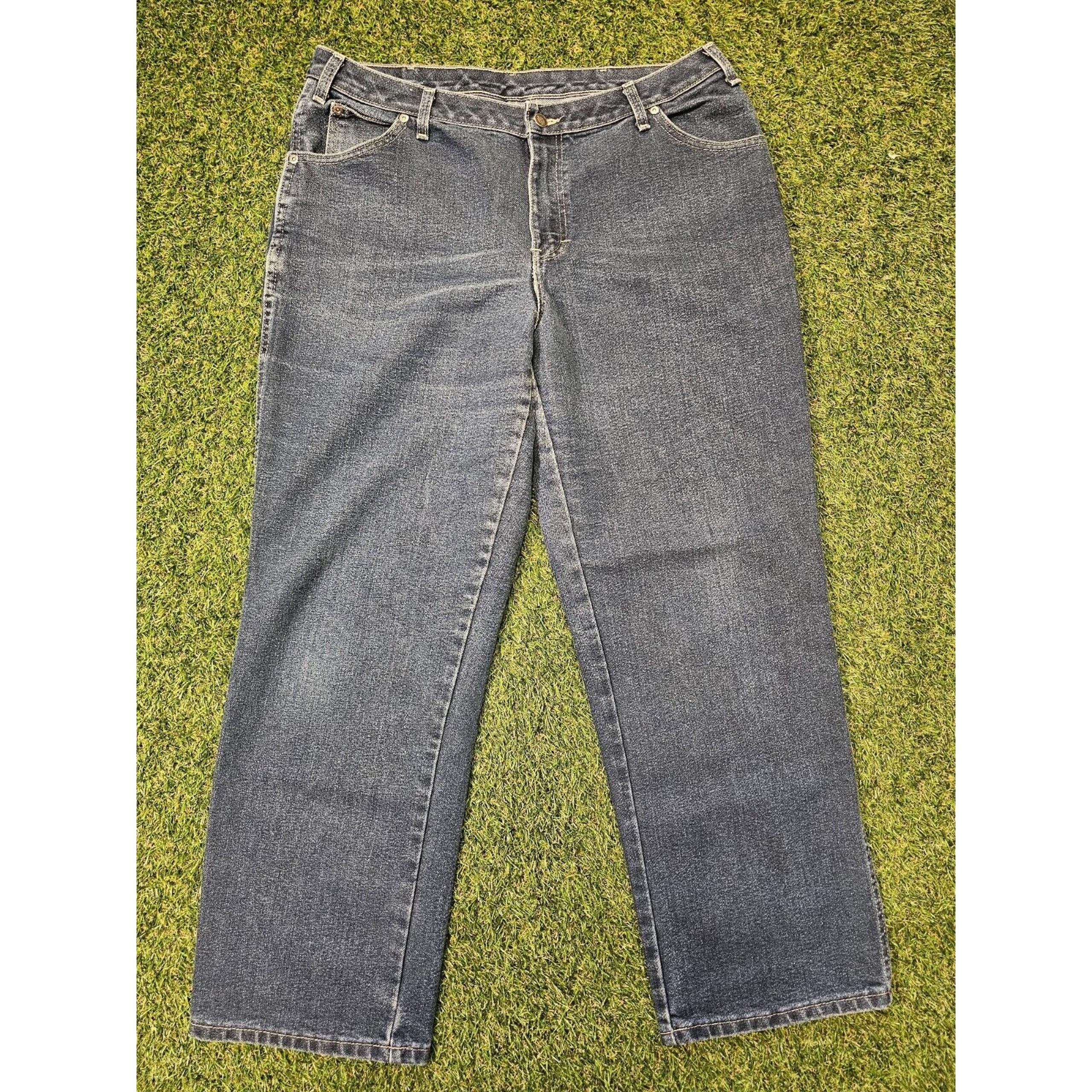 Dickies Size 18 RG Women's Dark Wash Loose Fit Denim Jeans