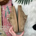 AEO American Eagle Beige Tan Faux Suede Platform Slip On Clog Mule 10