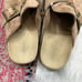 AEO American Eagle Beige Tan Faux Suede Platform Slip On Clog Mule 10