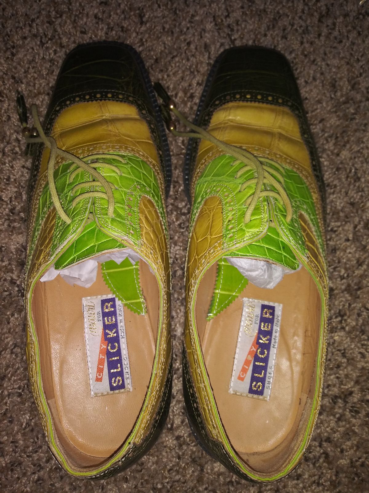 Authentic alligator mens dress shoes
